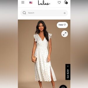 Lulus White Polka Dot Midi Dress